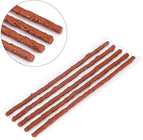 Miniatura 8 de Tiras de goma para reparación de pinchazos, sin cámara, para reparación de pinchazos, para automóvil, motocicleta, 30 unidades, marrón (7.874 in x