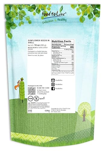 Miniatura 2 de Semillas de girasol crudas en cáscara, 10 onzas  Aperitivo fresco, crujiente y de nuez para llevar, sin conservantes, gran fuente de proteínas,