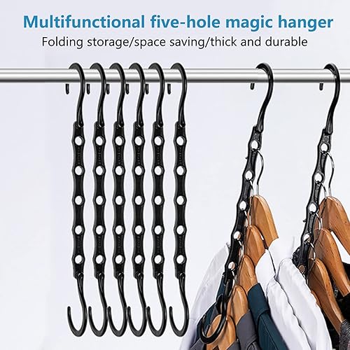 Miniatura 2 de Perchas mágicas resistentes para ahorrar espacio, organizadores de armario, 5 unidades, antideslizantes, multifuncionales, para armario,