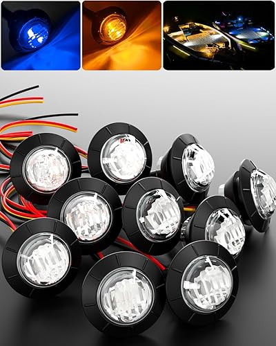 Luces LED para barco marino, impermeables, ámbar a azul, de doble color, interior de barco, cubierta de cortesía, travesía, navegación, 34 pulgadas,