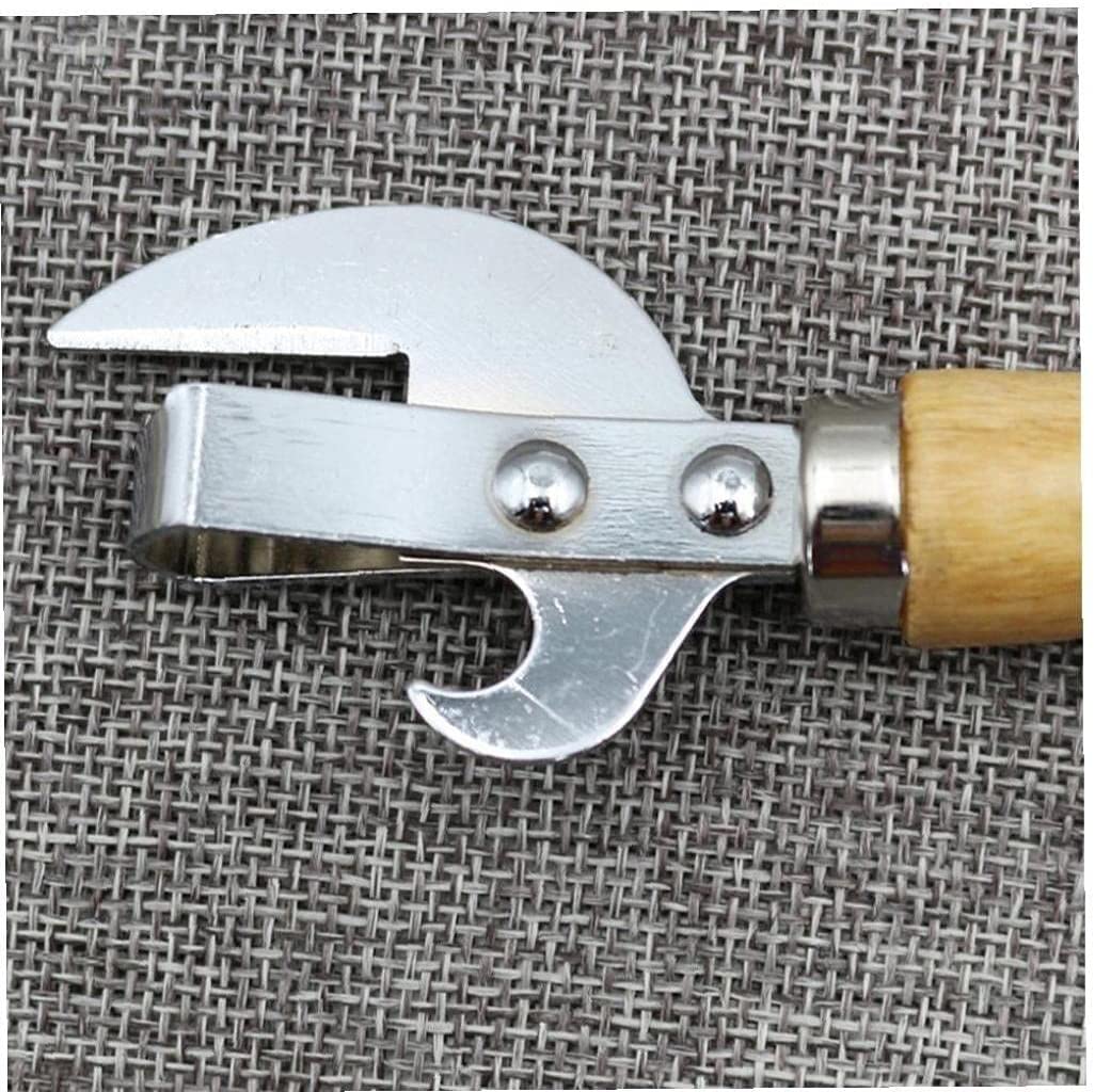 Apriscatole Manuale in Acciaio Inossidabile con Manico in Legno, Strumento Rimozione Coperchio per Barattolo di Latta