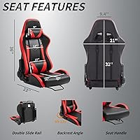 Vista 5 de Hottoby G29 Racing Simulator Cockpit with Racing Seat Steering Racing Wheel Stand Fit for Logitech G25 G27 G920 Thrustmaster Racing Simulator Seat