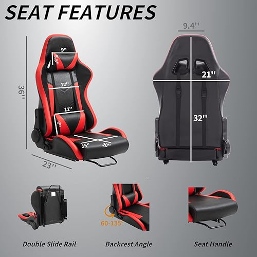 Vista 5 de Hottoby G29 Racing Simulator Cockpit with Racing Seat Steering Racing Wheel Stand Fit for Logitech G25 G27 G920 Thrustmaster Racing Simulator Seat