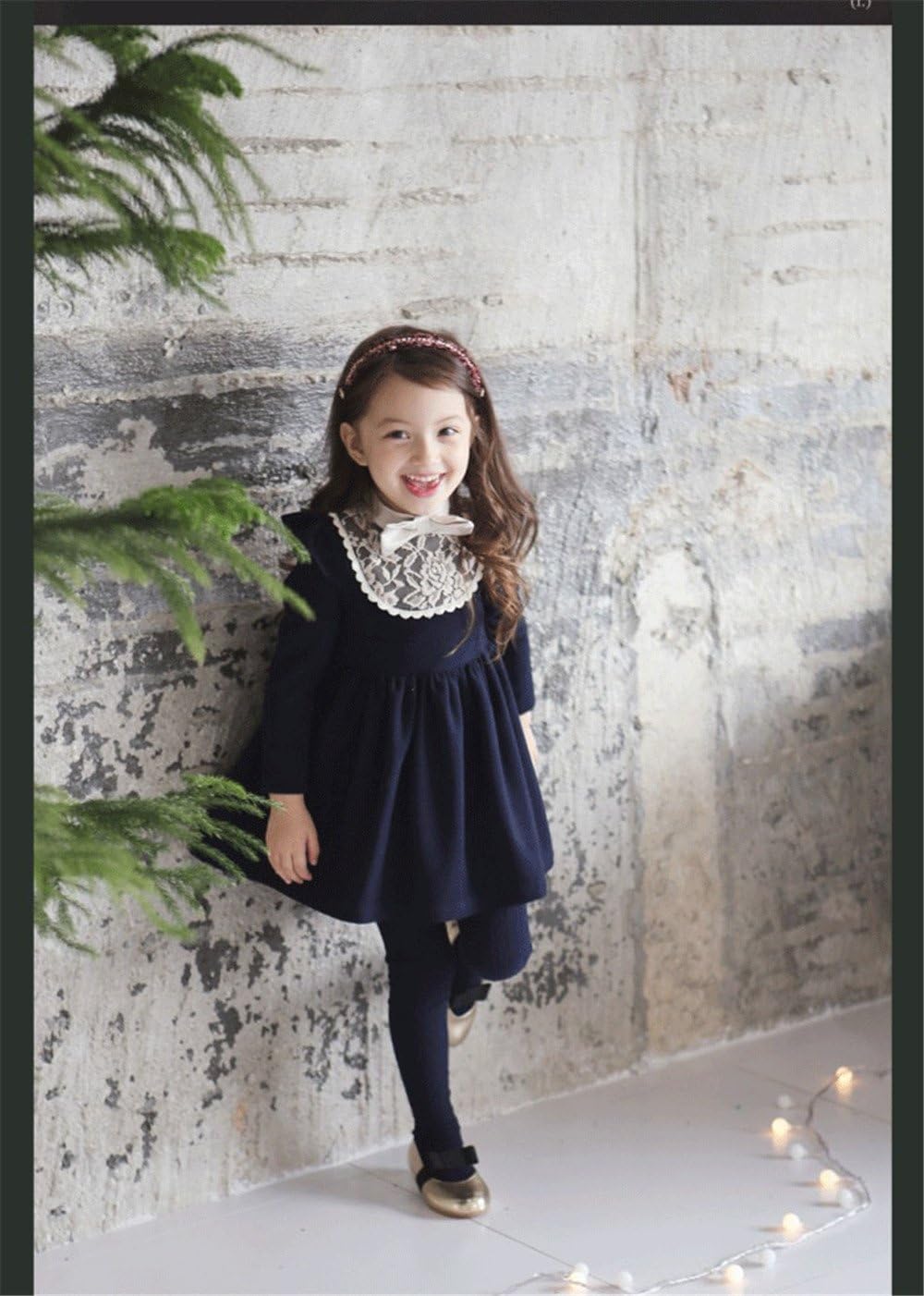 Amazon Co Jp Unz 韓国子供服ワンピース フォーマルワンピース 子供服ドレス ガールズワンピース ピアノワンピース 女の子 女児 長袖 ワンピース フォーマルワンピース チェック シンプル 発表会 卒業式 スーツ ピアノ 結婚式 面接 七五三 入学式 130cm ネビー 服