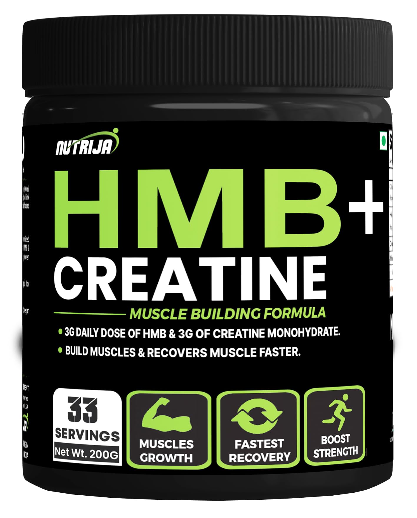 NutriJa HMB + Creatine Supplement - Natural Muscle Building Formula 3g HMB & 3g creatine | Supports Muscle Growth, Enhances Performance, Improves Workout Recovery - 200g (33 Servings) (B0D2NRSQDR) Amazon Price History, Amazon Price Tracker