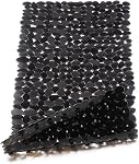 WELTRXE Pebbles Mat de bain,PVC Mats de bain ovales anti-dérapant anti-mildew résistant pour les enfants,27 x 14 Tapis de bain lavable à la machine de pouce avec ventouses, trous d'évacuation,BPA Gratuit, vert foncé