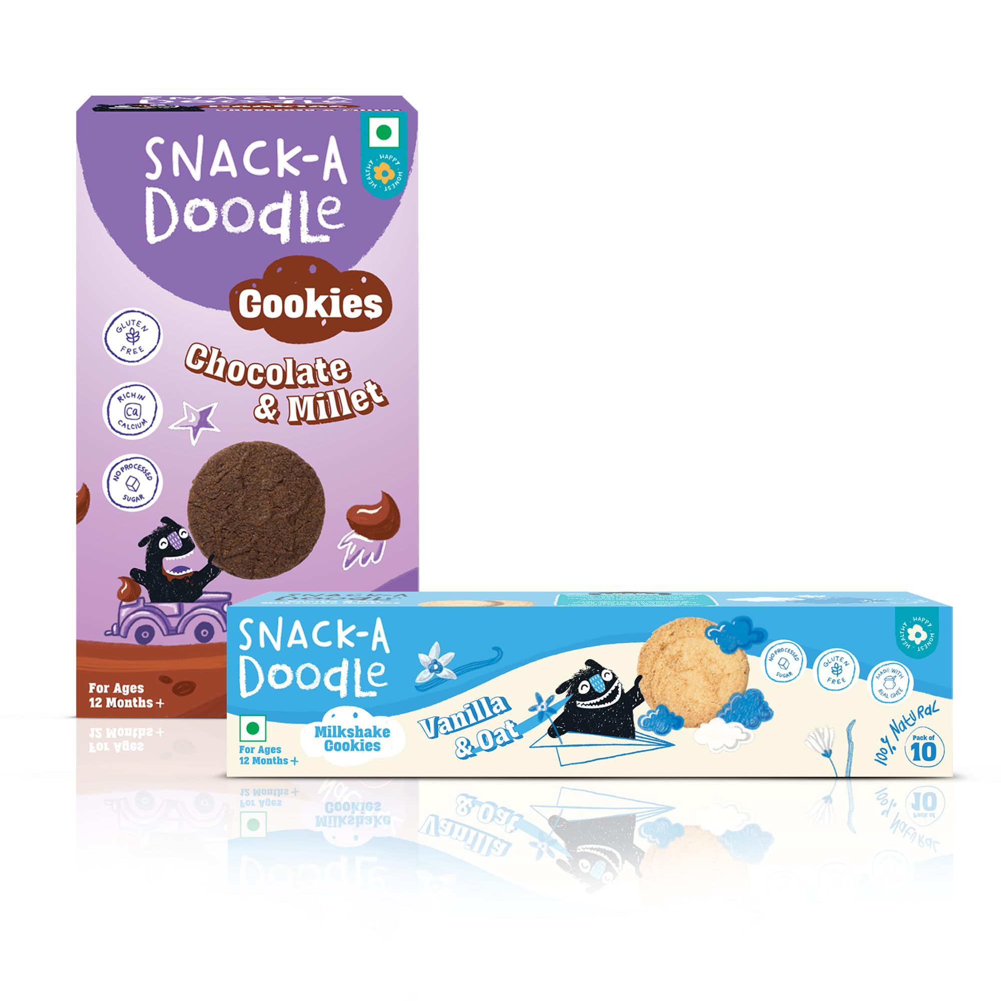 Snack-a-Doodle Chocolate Millet & Vanilla Oat Cookies | Nutritious Healthy Snacks for Kids | 100% Natural | No Maida | Made with Desi Ghee | Perfect for Tiffin, Evening Snacks & Travel | 300g (B0D1XY3DKH) Amazon Price History, Amazon Price Tracker