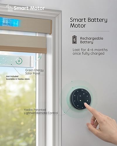 Miniatura 76 de Persianas de cebra motorizadas Yoolax compatibles con Alexa, persianas motorizadas con control remoto, persianas eléctricas inteligentes automáticas