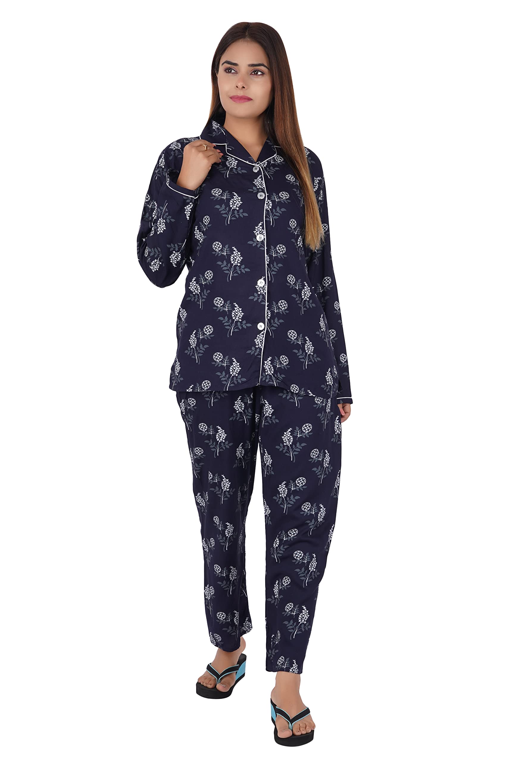 Women's Rayon All Over Print Night Suit-image-3