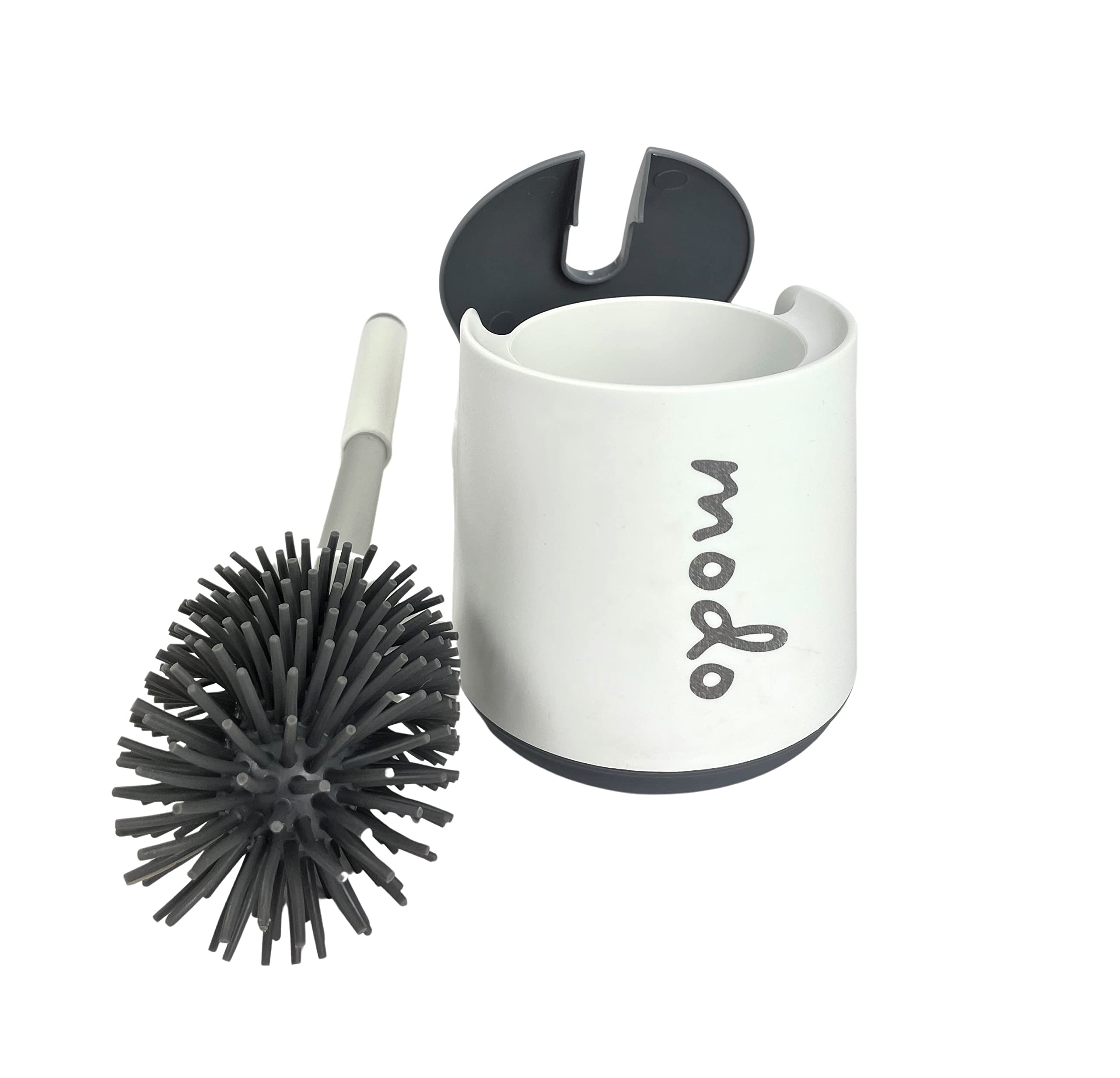 Scopino WC, FUNPALA Scopino Bagno WC in Silicone, Portascopino in Acciaio Inox con 2 Testine