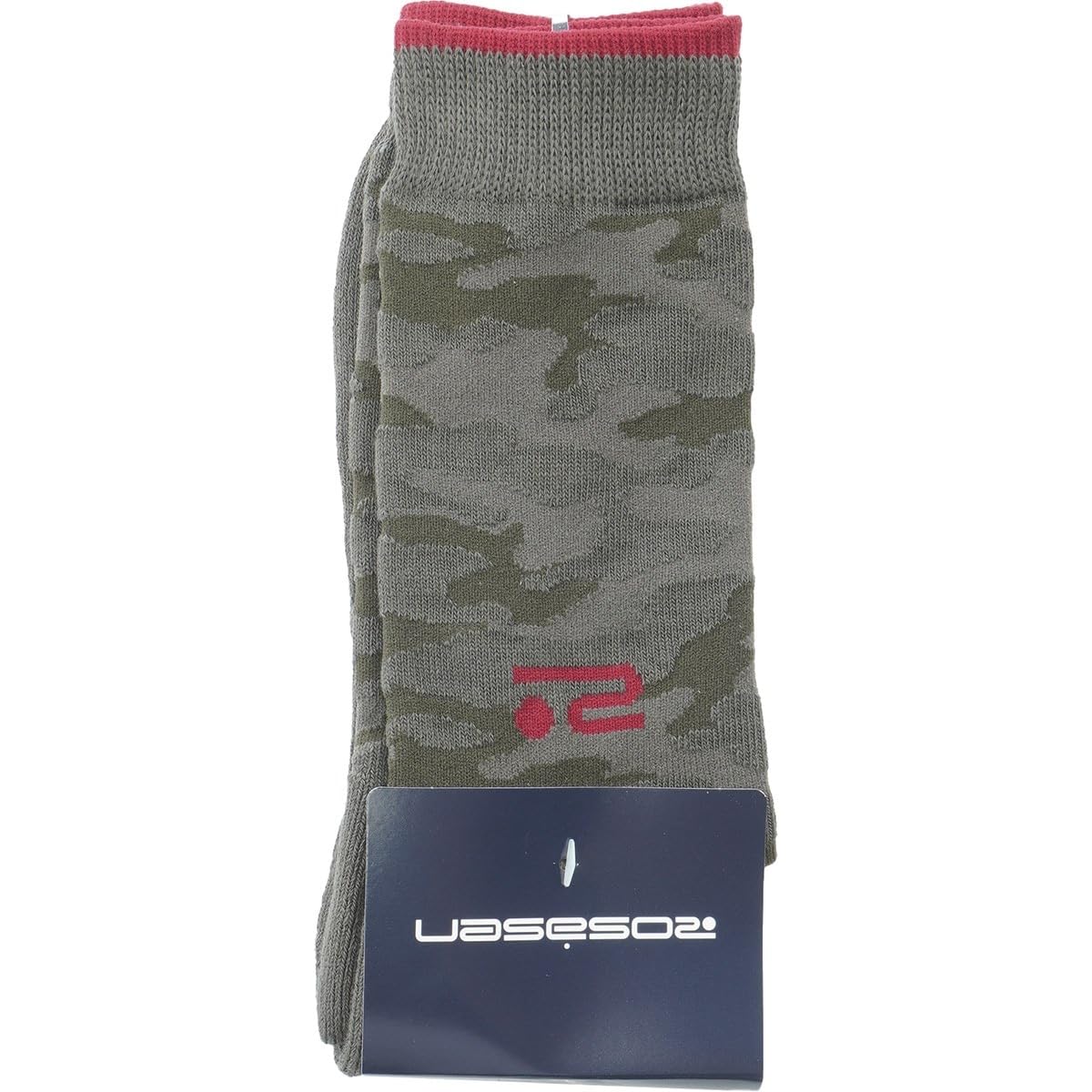 ロサーセン ROSASEN 靴下 カモフラ柄 配色ライン ソックス カーキ 27 50