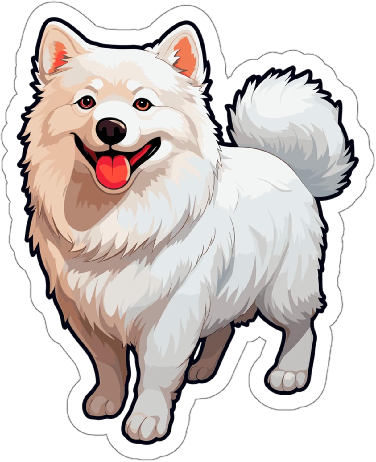 Amazon.com: No Thorns Media - American Eskimo Dog Sticker | Vinyl ...