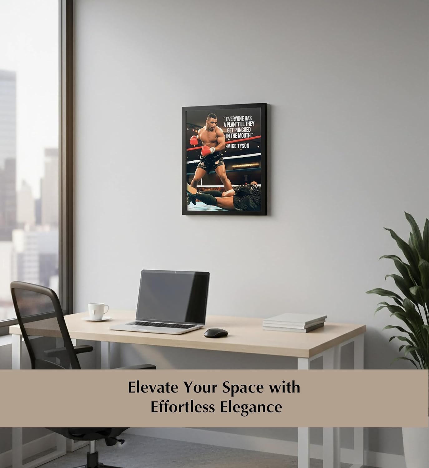 Everyone Has a Plan - Inspirational Wall Art Print, Motivational Mike Tyson Poster Print for Home, Office, Gym, Classroom and Locker Room (Black Framed, 11 x 14 inches)