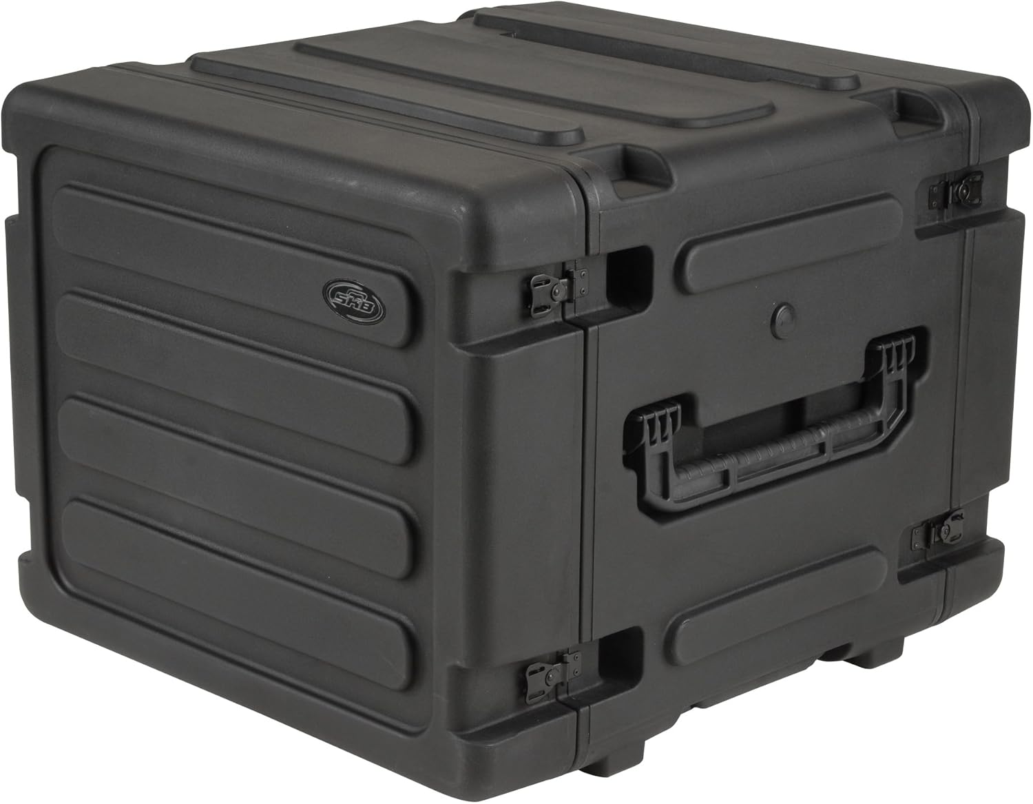 SKB Cases 3SKB-R08U20W 20" Deep 8U Roto Shockmount Rolling Rack, Shock and Water Resistant, Threaded Steel Rails, Rear Rails, Built-in Wheels, Low Profile Pull Handle