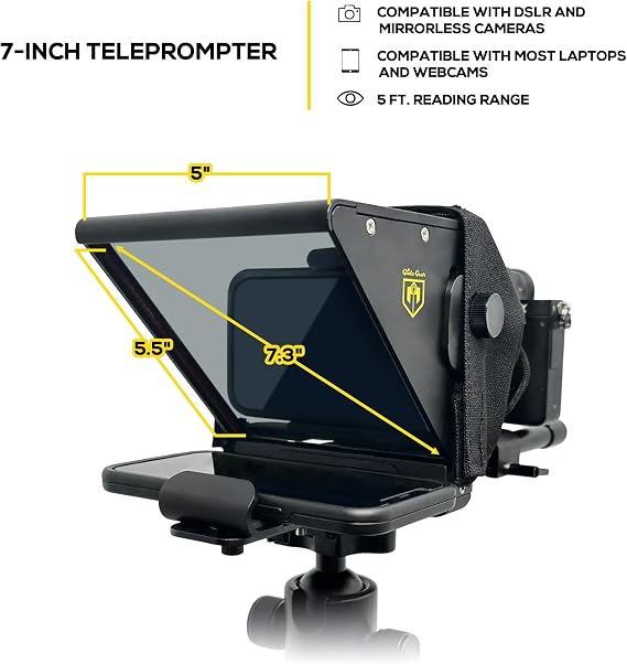 Glide Gear TMP 75 Teleprompter - Laptop, DSLR, Smartphone - Carry Case, No Assembly