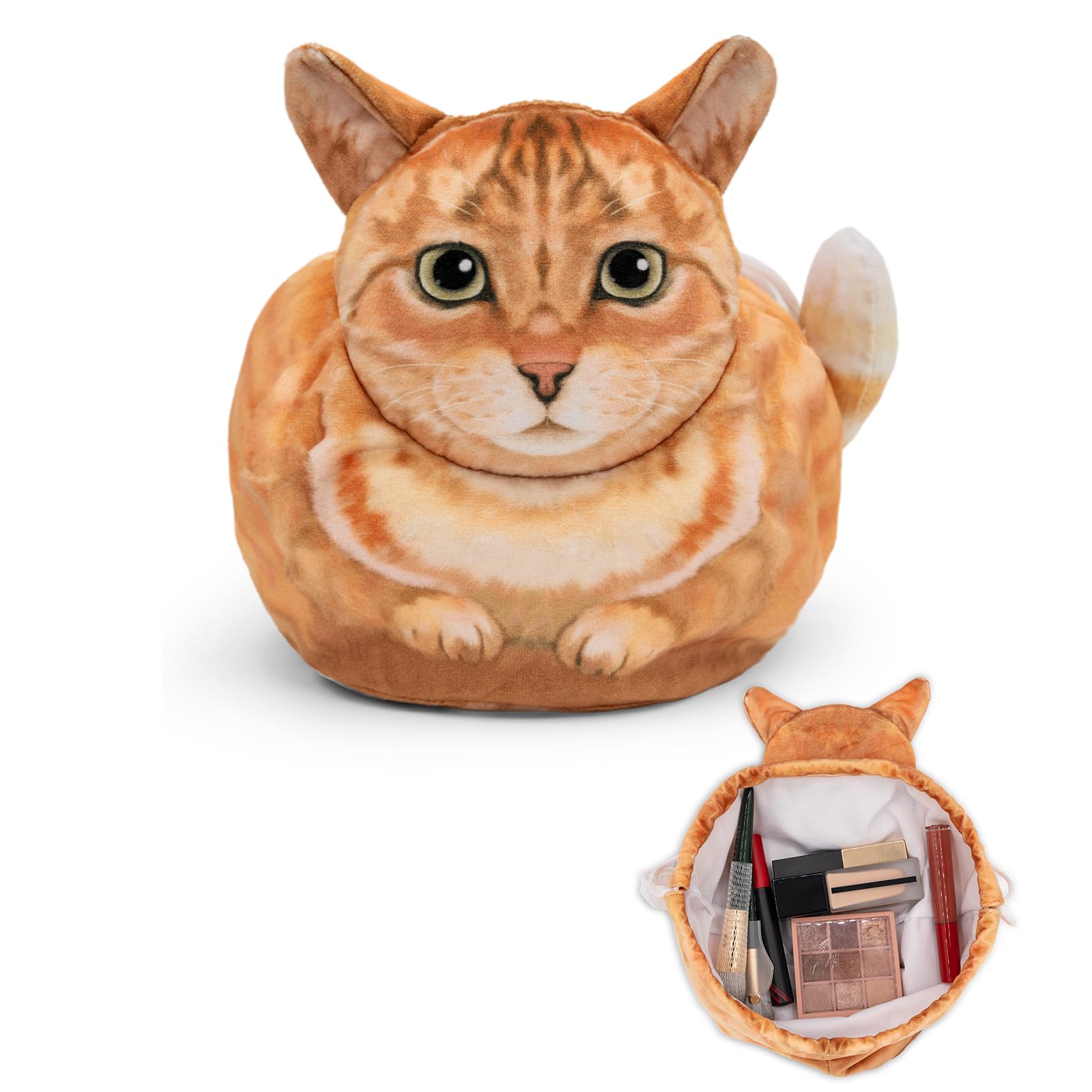 GKIOYRO Drawstring Makeup Bag, Cute Cat Travel Makeup Bag Gifts for Women Large Cosmetic Bag for Women Makeup Bag Organizer