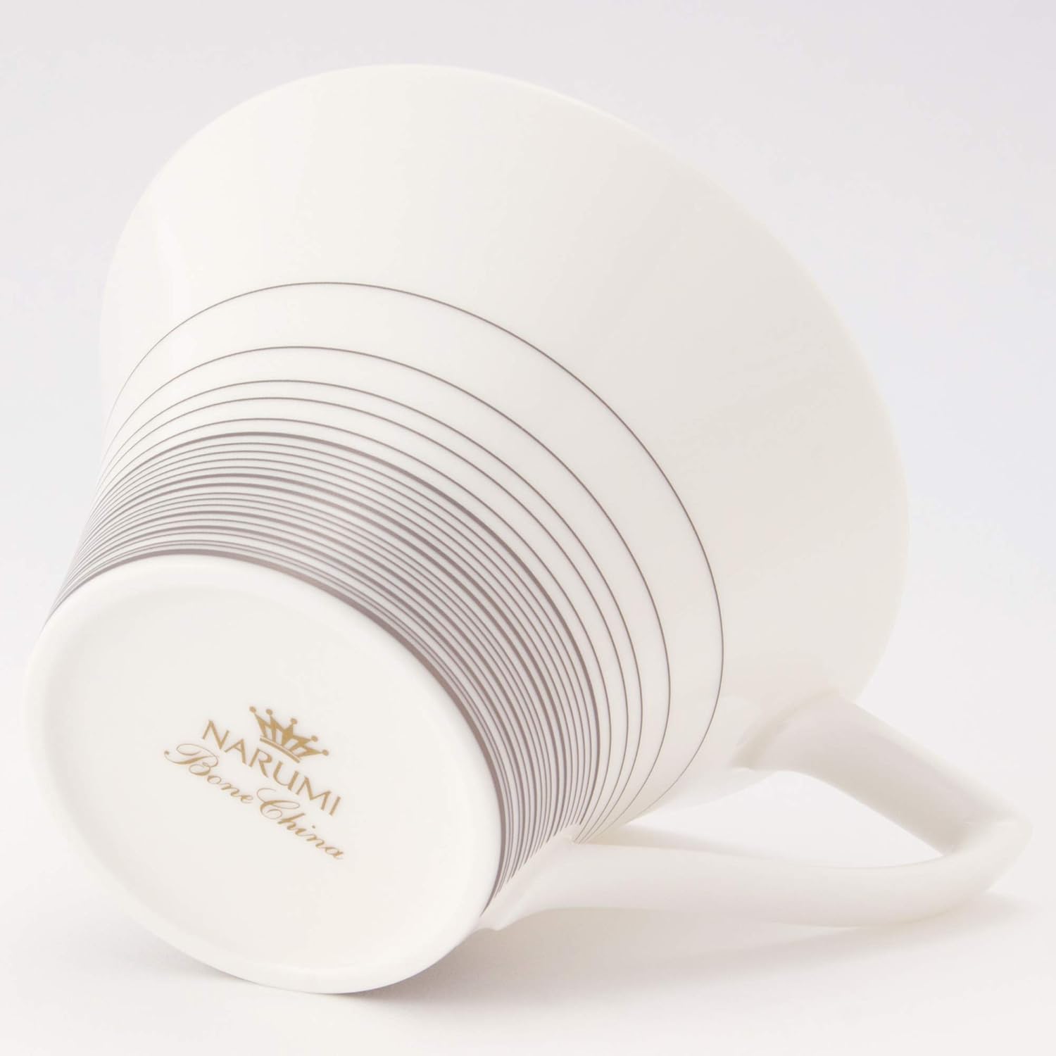 Narumi 52147-2819 Cup Saucer, Platinum Swirl Band, Platinum, 7.5 fl oz (215 cc), For Tea, Coffee, Made in Japan