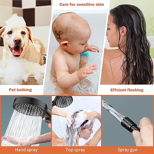 Miniatura 7 de Paquete de 10 filtros de ducha de 3 capas de repuesto para cabezal de ducha de mano, filtro de cabezal de ducha de 3.15 pulgadas para agua dura,