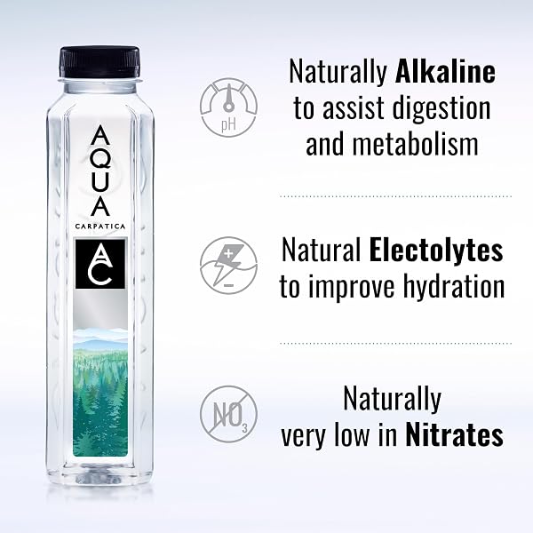 AQUA Carpatica Pure Natural Still Mineral Water, Virtually Nitrate Free, Low Sodium, Naturally Alkaline, Natural Electrolytes, Premium Multipack 100% Recyclable, 500 ml (Pack of 6) - 4