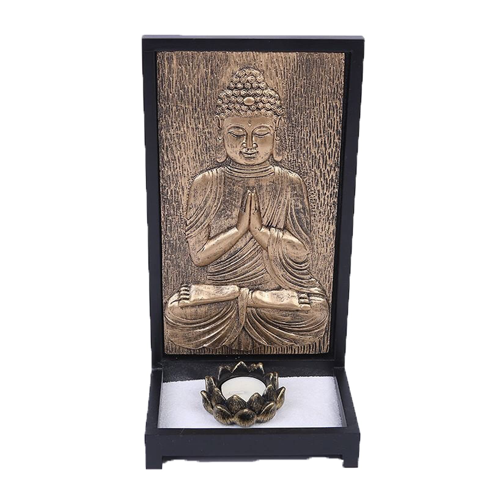 SBJKLYRN Candleholder, Sitting Buddha Lotus Chinese Yoga Club Tea Room Study Room Zen Blessing Home House Buddha Ornaments
