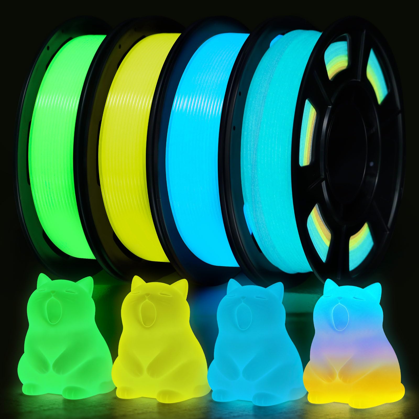 Dual Color PLA Filament - 4 Assorted Spools -23