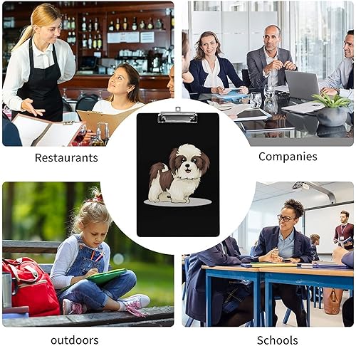 Miniatura 4 de Shih Tzu Dog - Portapapeles de acrílico con clip de metal de perfil bajo para hombres y mujeres