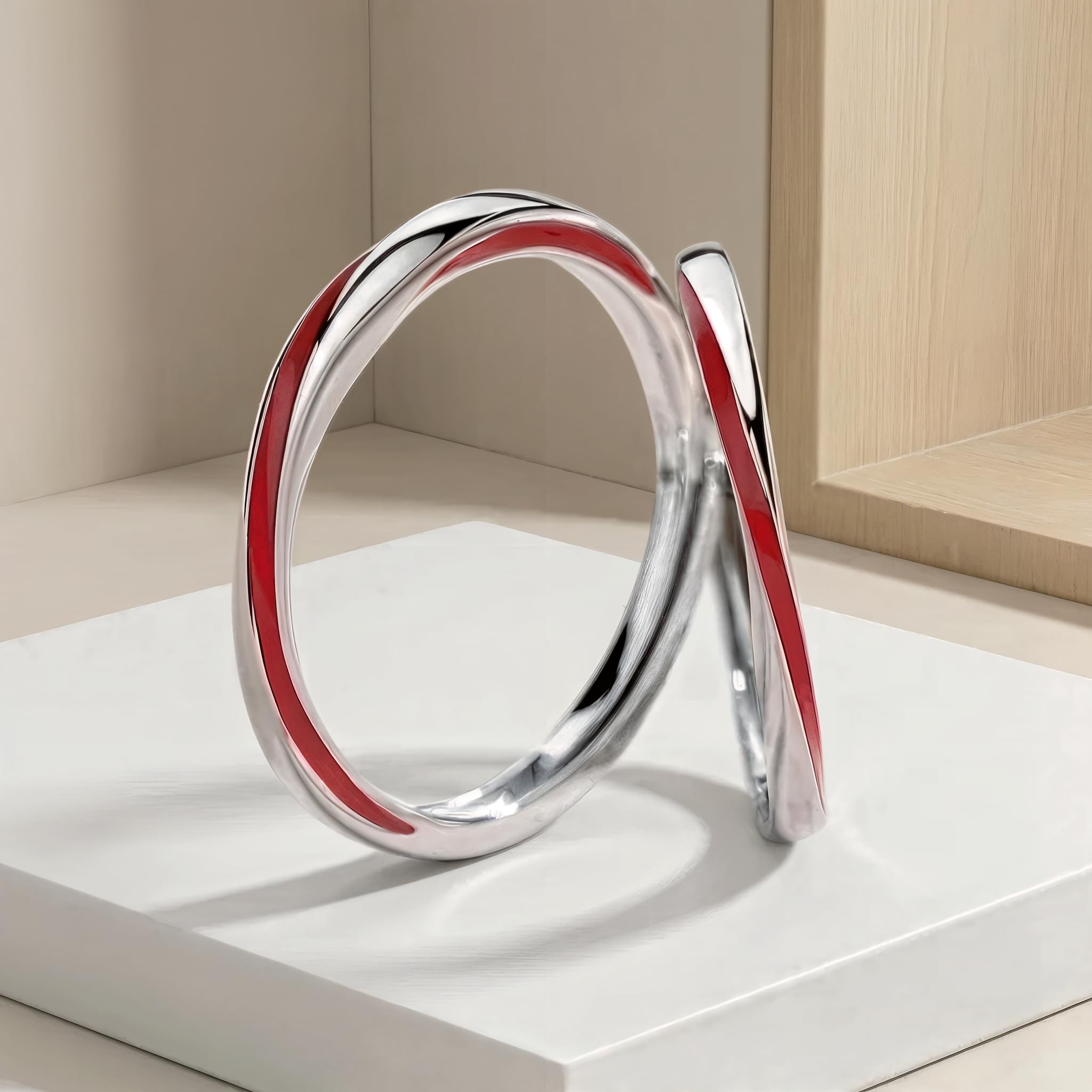 KAKI La Felicità è Nelle Piccole Cose Anillo Hilo Rojo del Destino - Akai Ito | Anillos simbólicos Leyenda Japonesa | Regalo San Valentín Aniversario | 100% Hipoalergénico