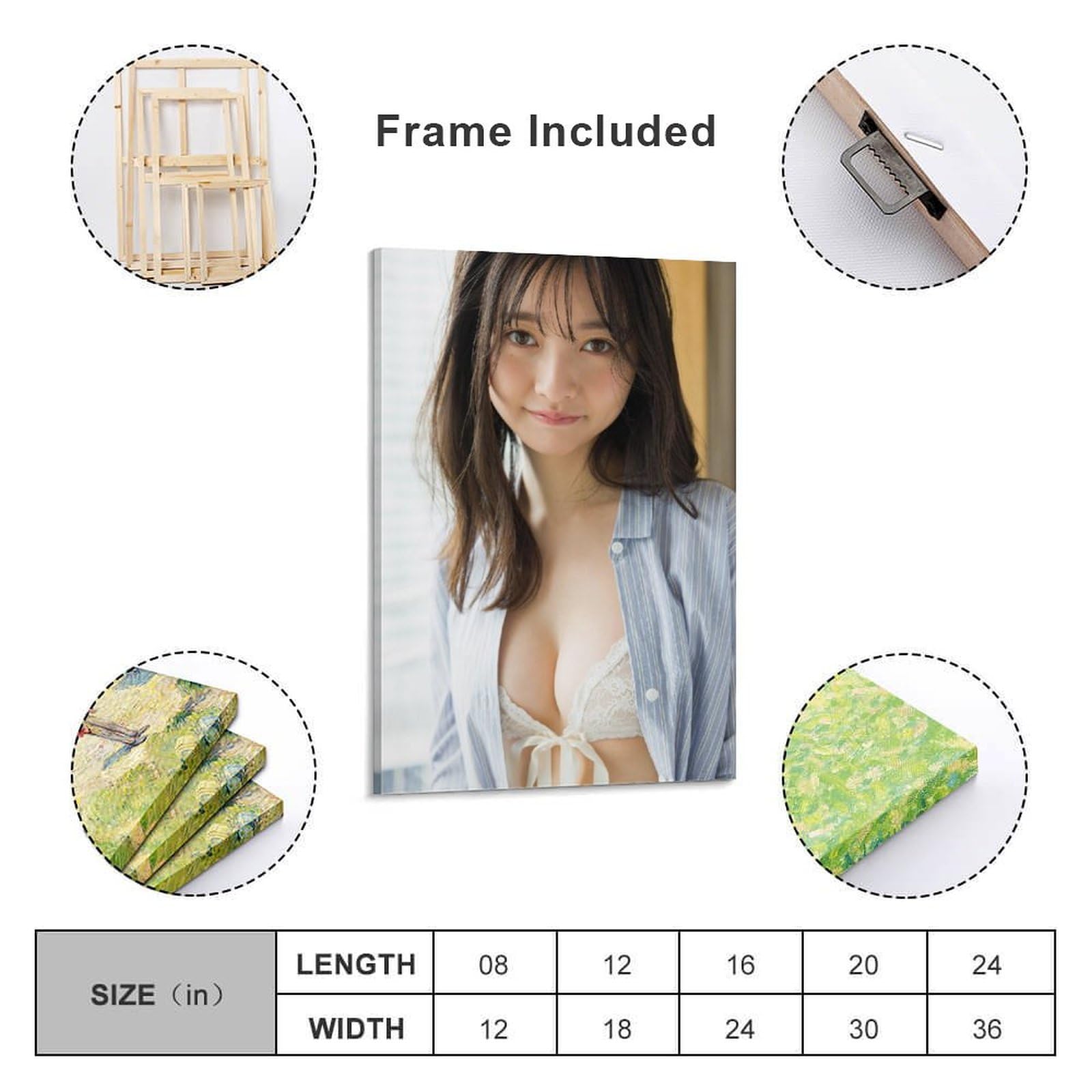 No.212フレーム付きキャンバスアート　オシャレ絵画　ブランドアートポスター Amazon.co.jp: REENEW 橋本萌花 キャンバスアートポスターとウォール