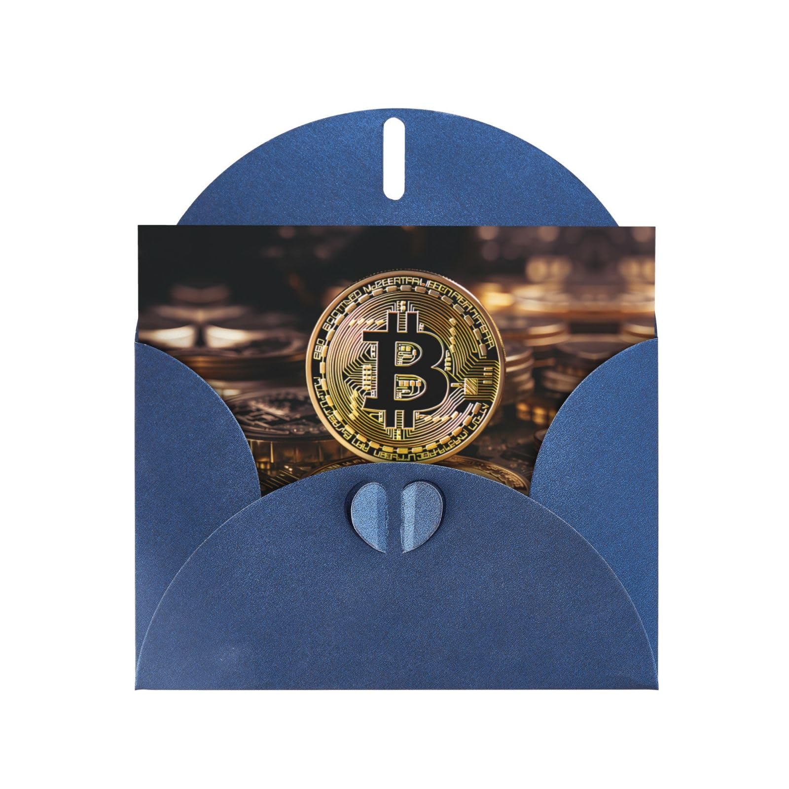Blue WHJSHOP bitcoin Prints Greeting Card - High-End Pearlescent Paper Double Sided Pearl Effect Love Buckle Pearl Paper Envelope