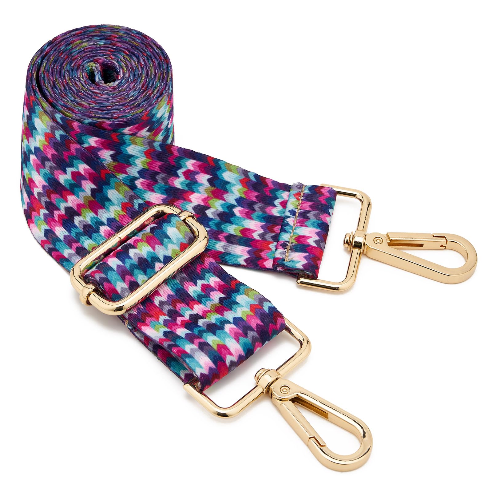 ZOOEASS Wide Shoulder Strap Adjustable Replacement Belt Guitar Style Crossbody Bag Handbag Strap Multicolor Canvas Straps(Wide:1.5in)(Color50)