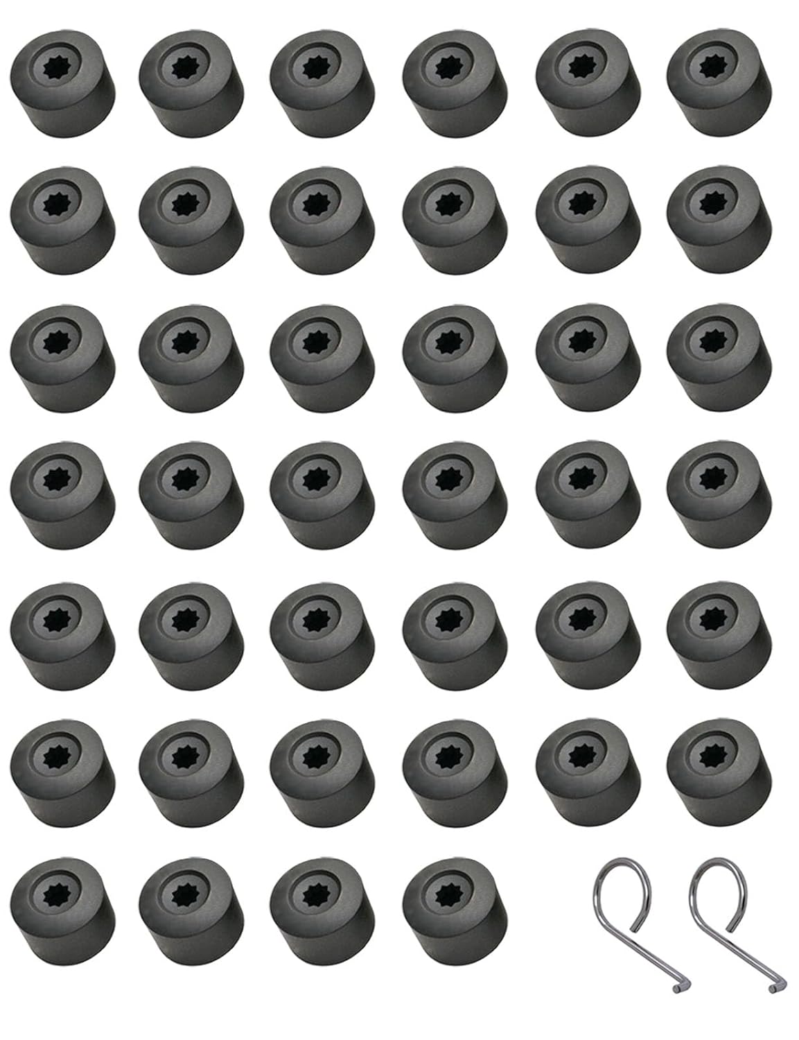 40x 0.67Inch Wheel Lug Nut Covers Caps + 2X Removal Tool Replacement