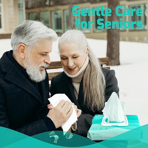 Miniatura 8 de SUNKISS Trustplus Toallitas húmedas para adultos, sin enjuague, extra grandes de 8 x 12 pulgadas, paños de limpieza corporal para incontinencia y