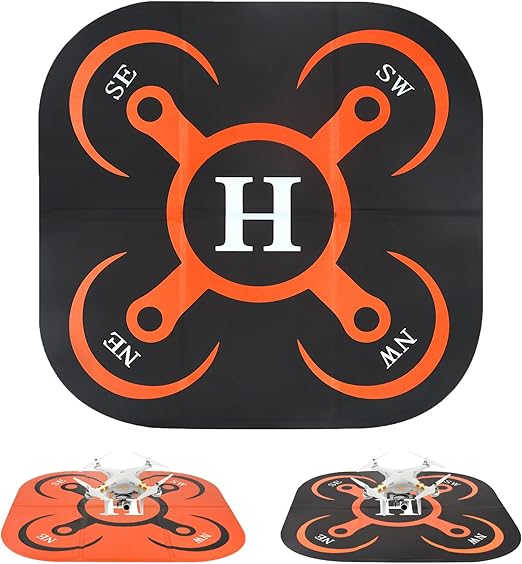 FUWANG Drone Landing Pad, Double Sided Universal Waterproof Portable Drone Landing Pad Weighted for DJI Neo/Mini 4 Pro/Mini 3 Pro/Mini 4K/Mavic 3/Mini 2 SE/Air 2S/FPV Drone/Mavic 2 Pro, Gray/Orange
