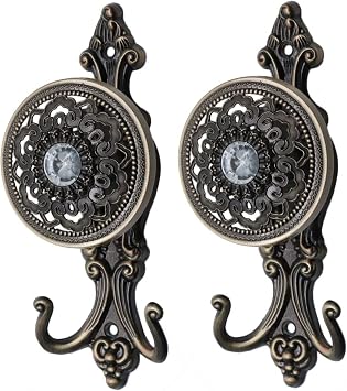 Xiaoyztan 2Pcs Bronze Curtain Holdbacks Wall Hooks for Drapes