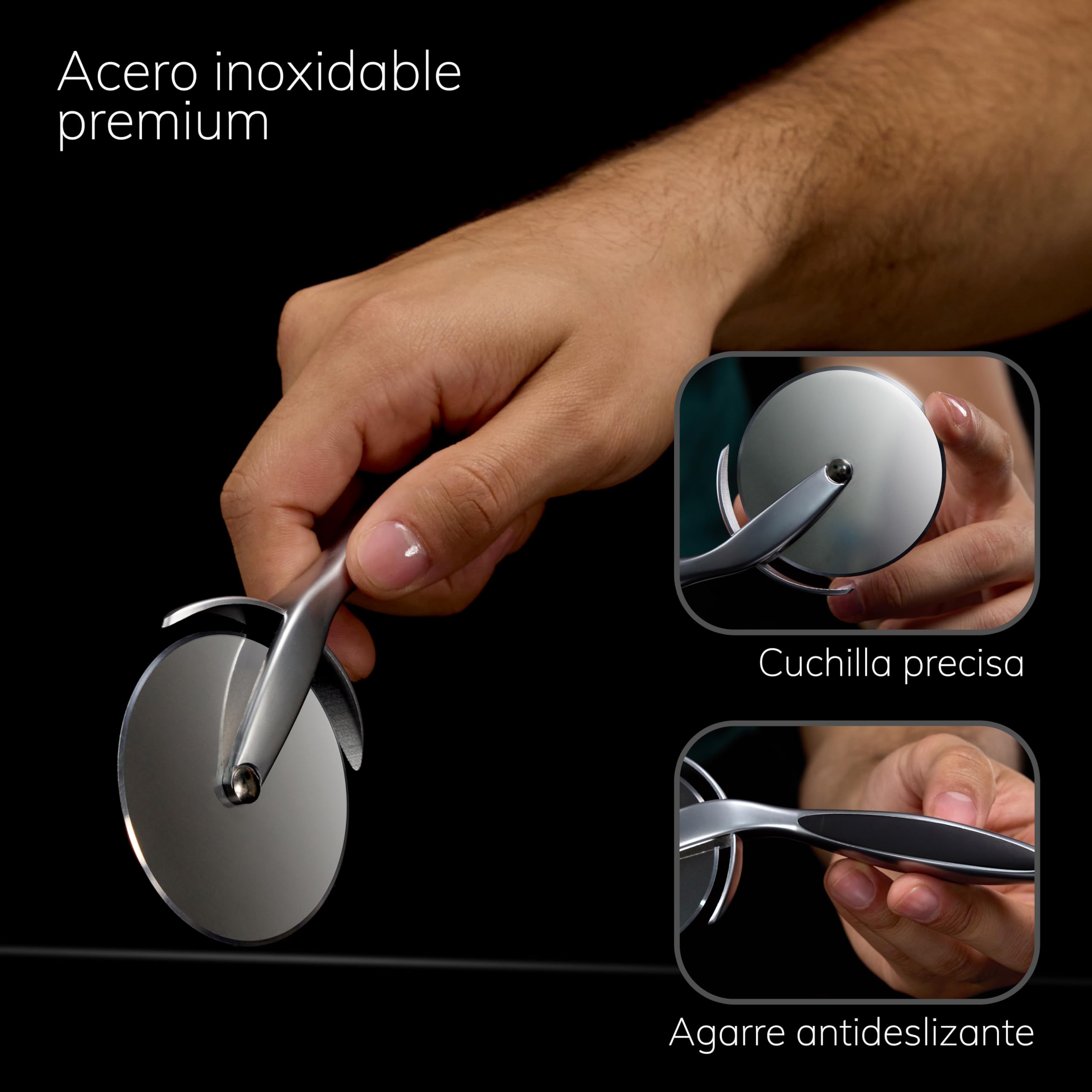 Cready Proslice | Cortador de Pizza Premium | Corta Pizza Profesional de Acero Inoxidable | Cortapizzas con Mango Anti-Deslizante | Pizza Cutter | Cortador Pizza de Máximo Rendimiento
