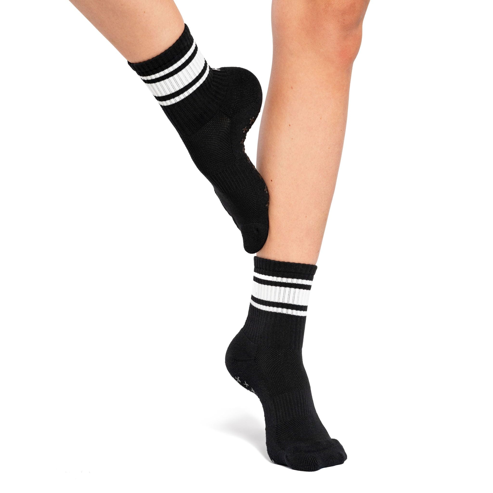 Kamo Fitness Pilates Socks with Grips for Women - Non-Slip Yoga Barre Grip Sock - Grippy Cotton Crew