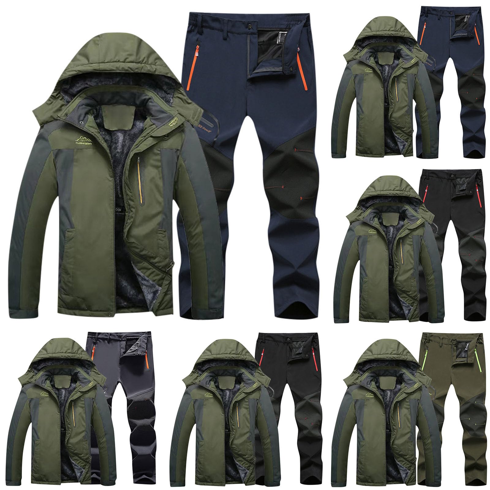 Generisch Herren 2 Teilig Set Winter Langlaufski Wasserdicht Schneeanzug Thermoanzug Skibekleidung Thermo Overall Warm Snowboardjacke Ski Anzug Snowboard Set