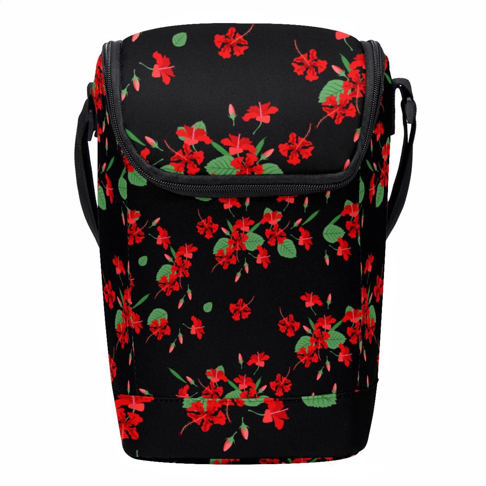 Bolsa de almuerzo con flores tropicales bolsa térmica porta alimentos para oficina y picnic