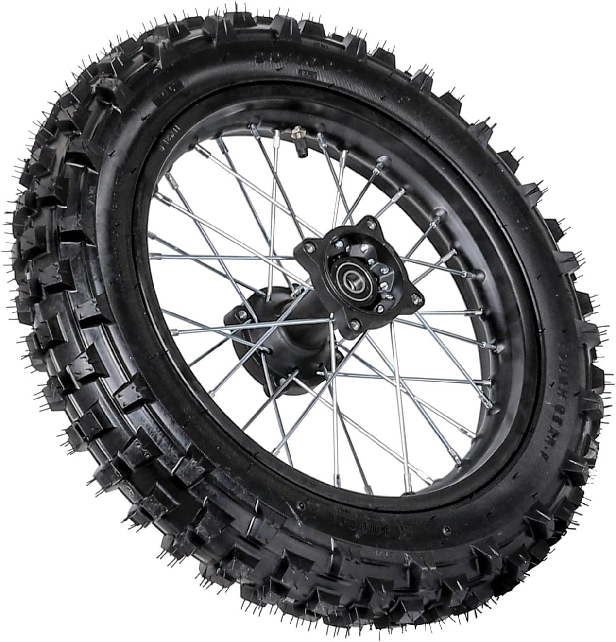 90/100-14 Rear Wheel for Dirt Bike – 1.85 x 14" Rim, Tube-Type Tire – 15mm Bearing, Fits 70cc 90cc 110cc 125cc 150cc 160cc Dirt Pit Bike, Monkey Bike, Scooter, Offroad Motorcycle