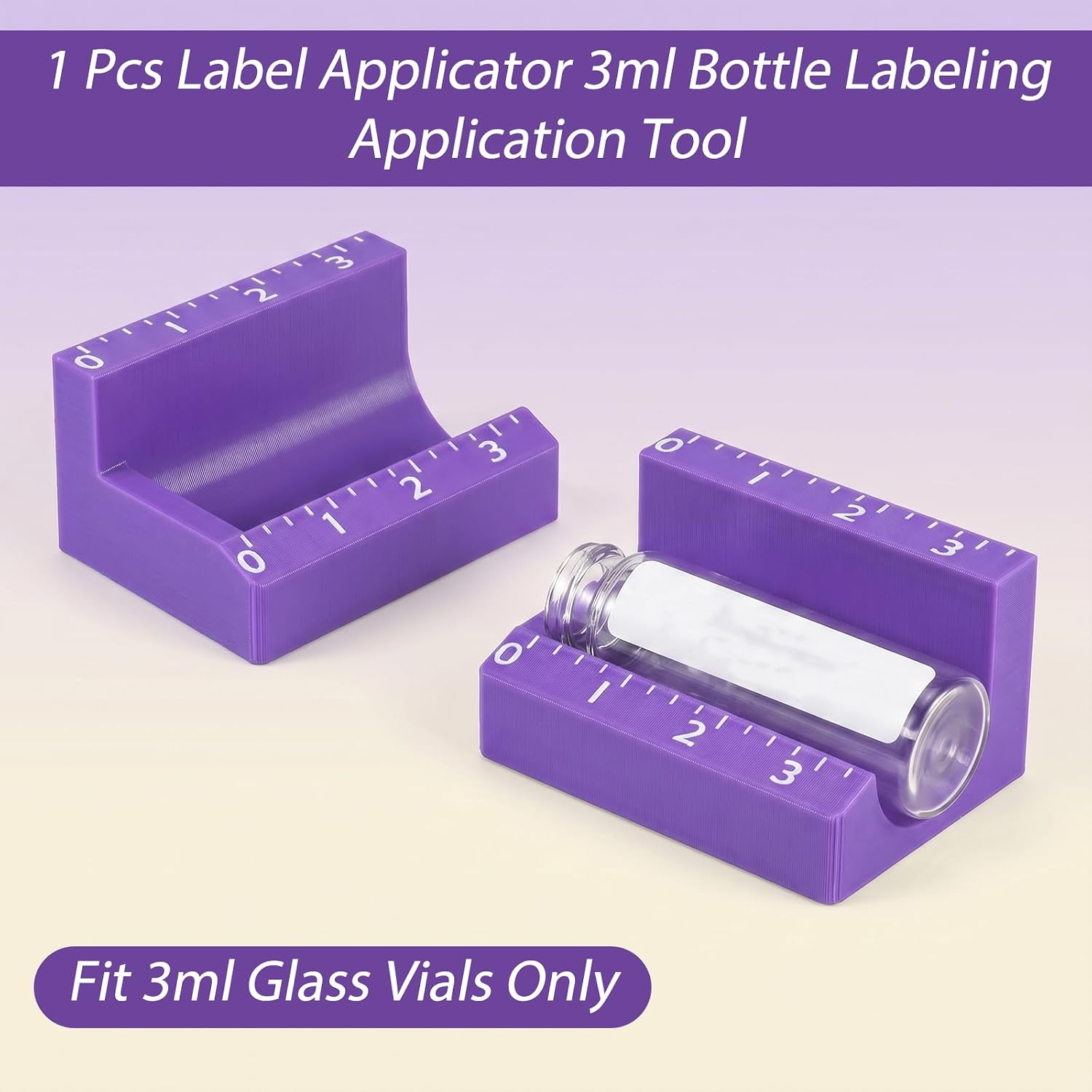 YUXIANLB Vial Label Applicator Bottle 3ml Labeling, Application Tool Peptide Time-Saving Handheld Alignment Sticker Applicator for Home Lab Clinic Organizing Small Jars Essential Oils Container image 5