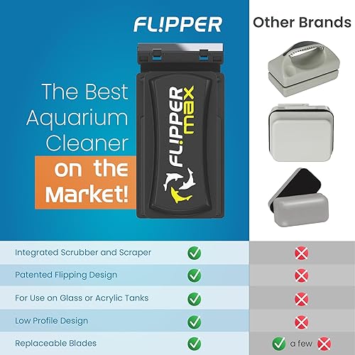 Flipper Magnetic Aquarium Glass Cleaner & Fish Tank Accessories | Effortless Algae Remover for Fish Tank (Nano)(Max)