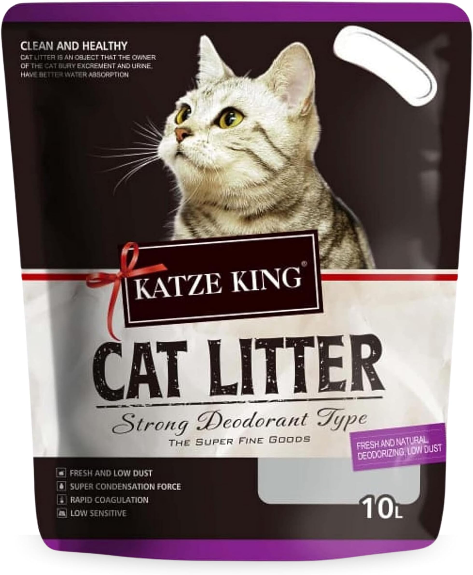 Katze King Exclusive Scoopable Cat Litter - 7Kg/10L,with Lavender Fragrance | Clean Non-Dust Clumping Type Exclusive Scoopable with Odour Control