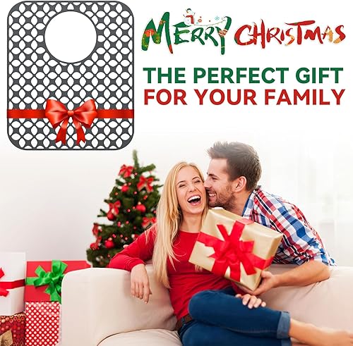 Miniatura 2 de TOOVEM - 2 alfombrillas protectoras de silicona antideslizantes resistentes al calor para la parte inferior del fregadero de porcelana de acero