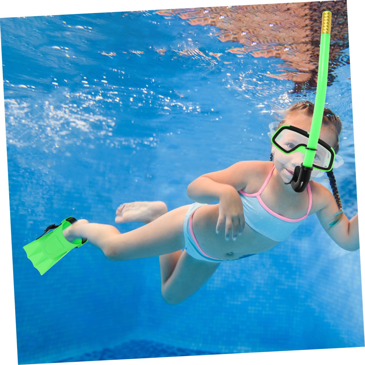 Toddmomy Set de Máscara de Snorkel Infantil Verde de 1 Pieza