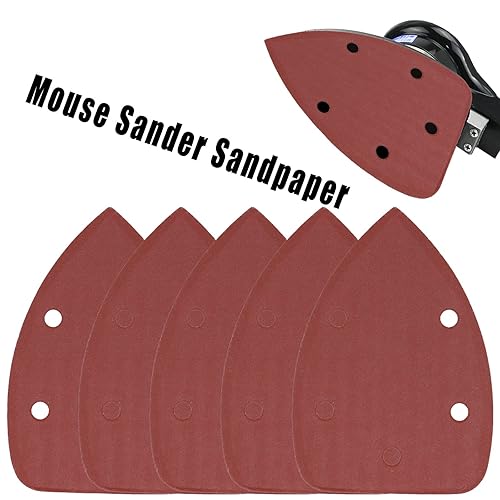 Miniatura 5 de 60 piezas de lijadora de arena 320 con detalles de ratón, lijadora de óxido de aluminio, almohadillas de lijadora de 5 agujeros, hojas de lijado