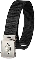 Dickies Men's Fabric Web Belt with Plaque Logo Buckle - Cut-to-Fit One Size Fits Up to 42" Waist