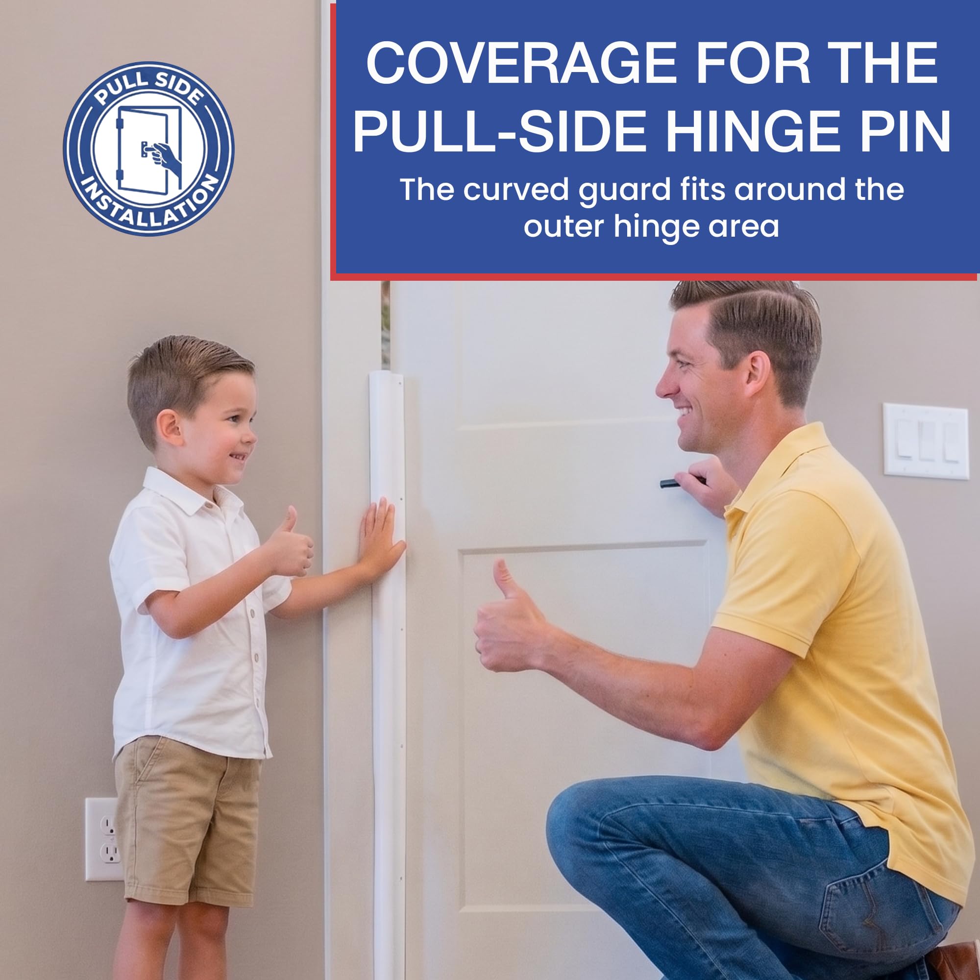 Fingersafe - Juego completo de protectores de dedos para puerta de casa, ayuda a detener el pellizco de los dedos en las bisagras de la puerta para niños, cubierta de seguridad fácil de pegar 3M