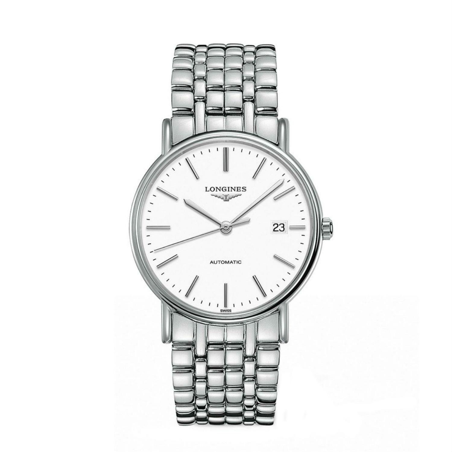 Longines L49214126 Presence Automatic Mens Watch - White Dial