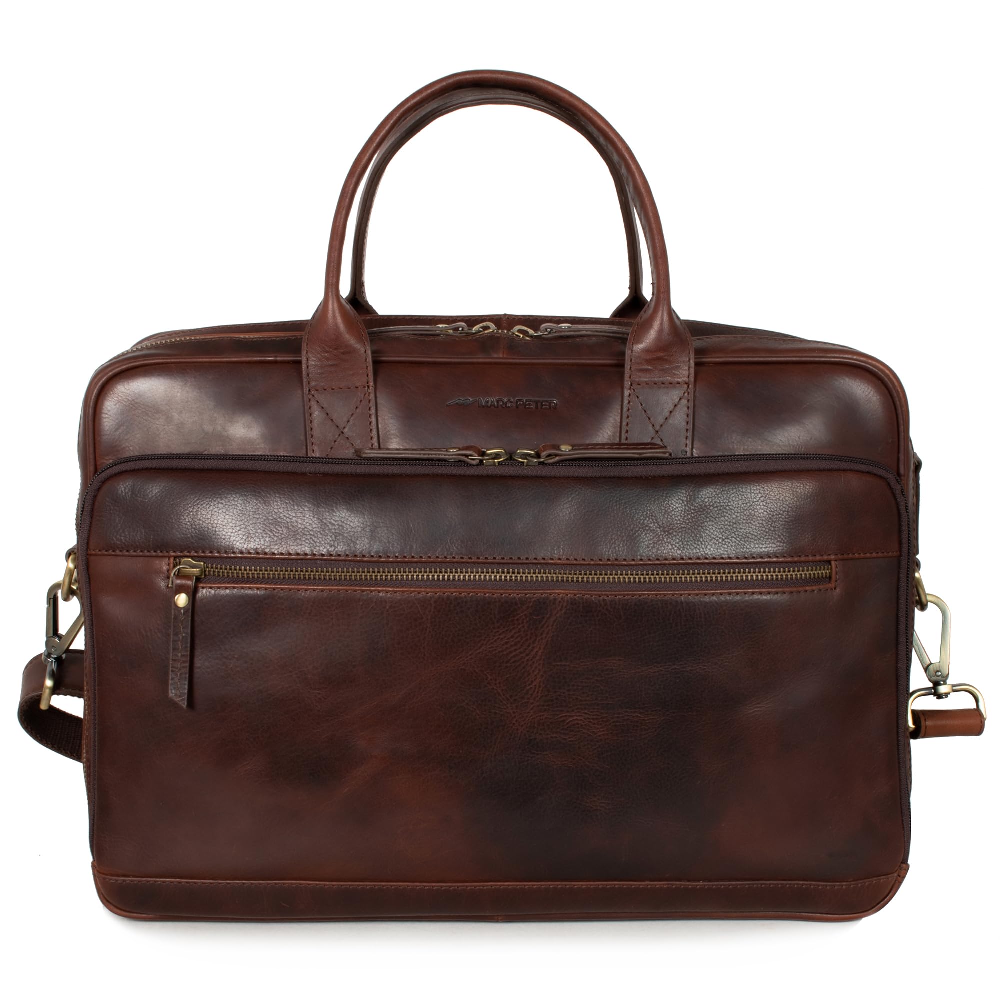 Marc Peter® Laptoptasche Phoenix I Leder Umhängetasche für 15.6 zoll Laptop I Aktentasche für Notebook I Vintage Leder Tasche für Damen und Herren