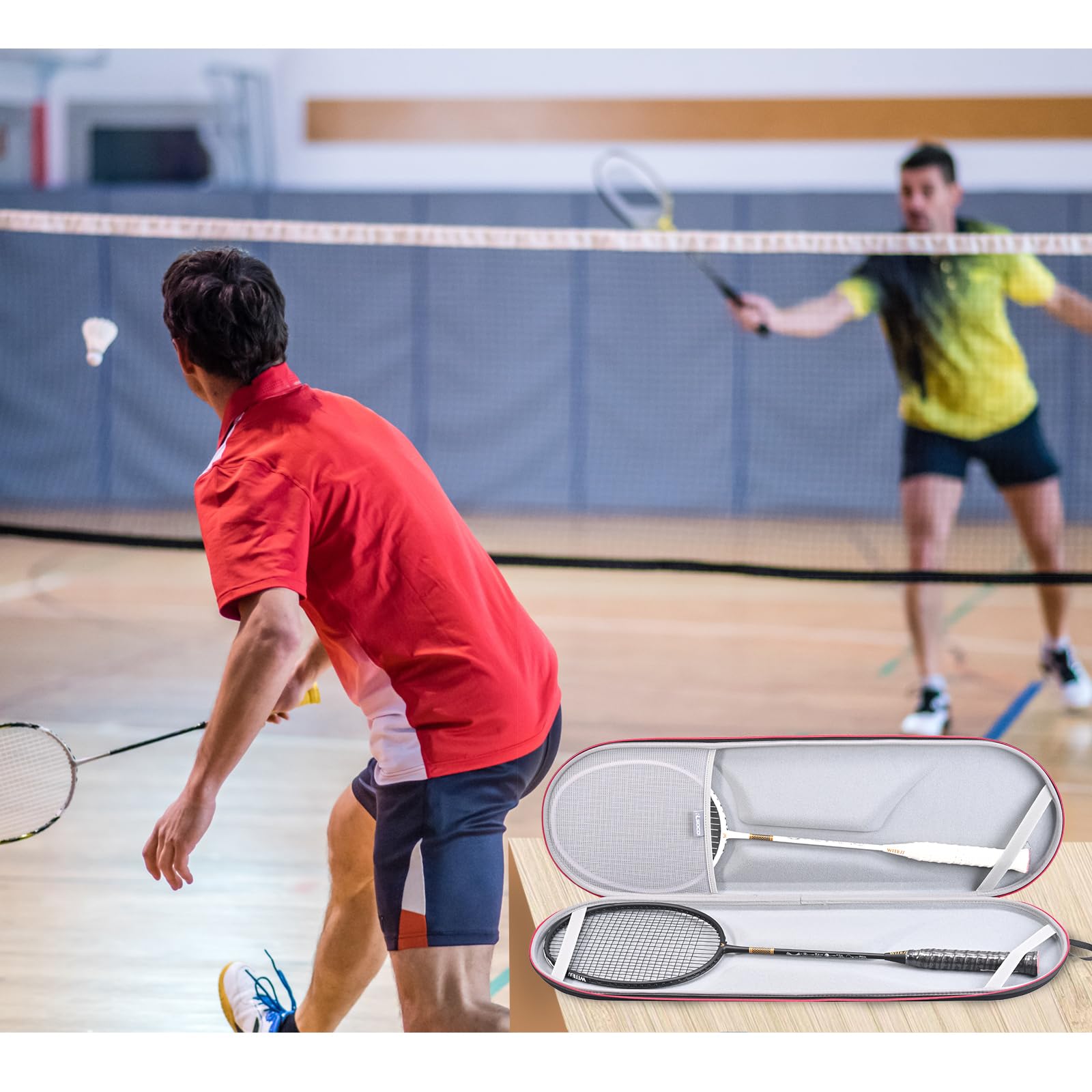 YONEX Wilson RLSOCO Raquetas bádminton Bolsa viaje 2 raquetas Cremallera YKK